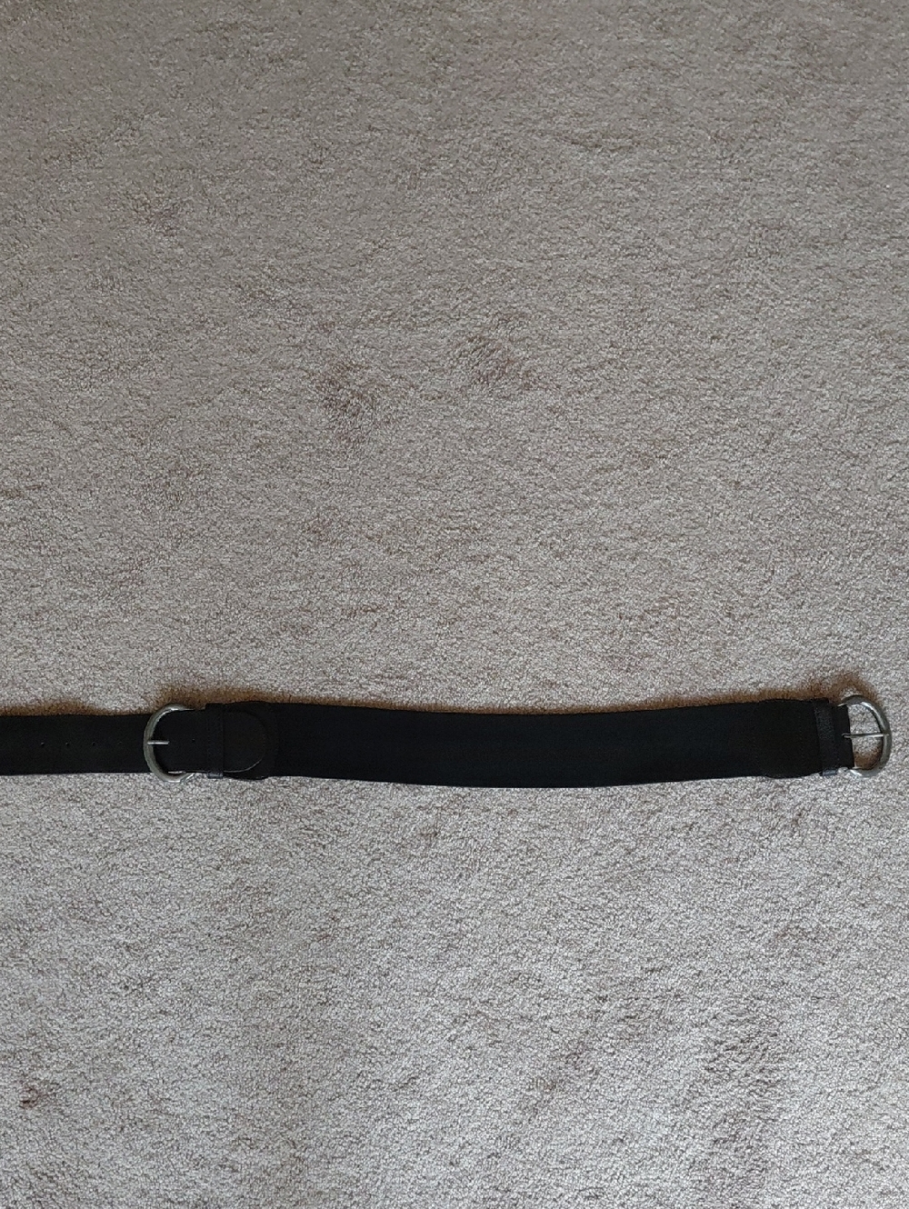 Steven By Steve Madden Black Stretch Belt with Double D-Ring Buckles